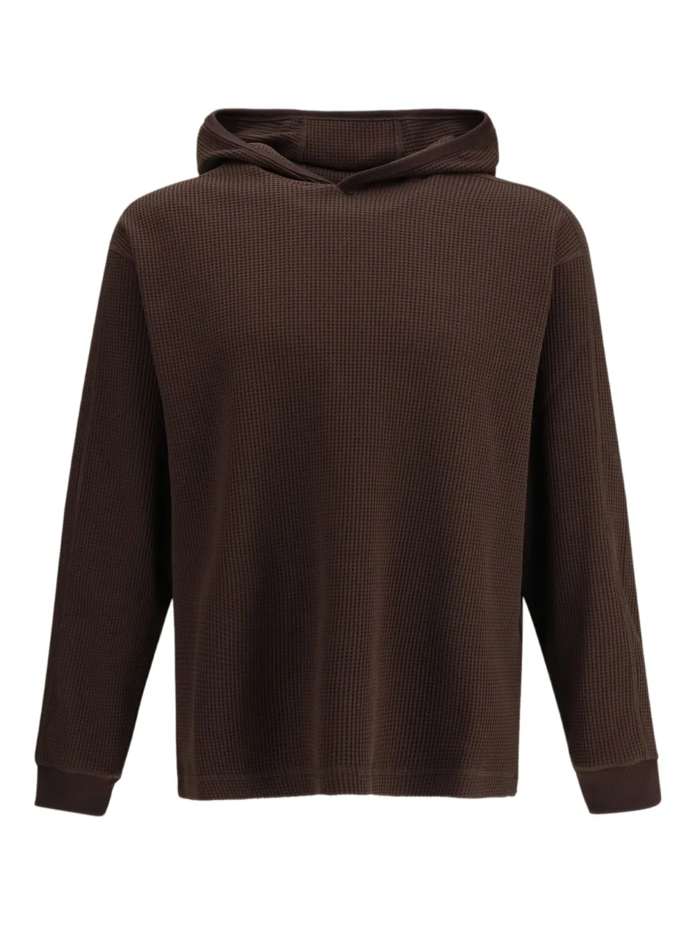 Laminar waffle-knit hoodie | Brown | Image 1