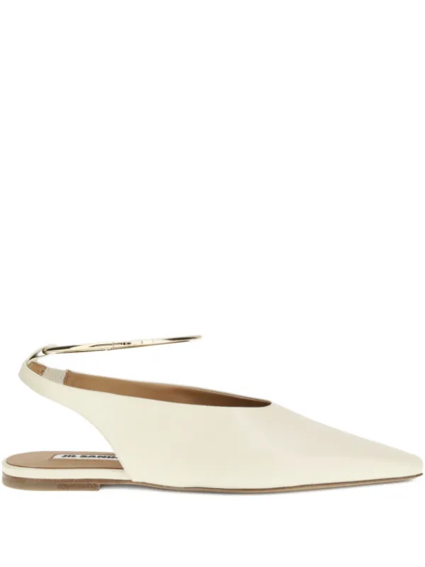 JIL SANDER リングフラットシューズ　38 Jil Sander Ring フラットシューズ | ニュートラル | FARFETCH JP