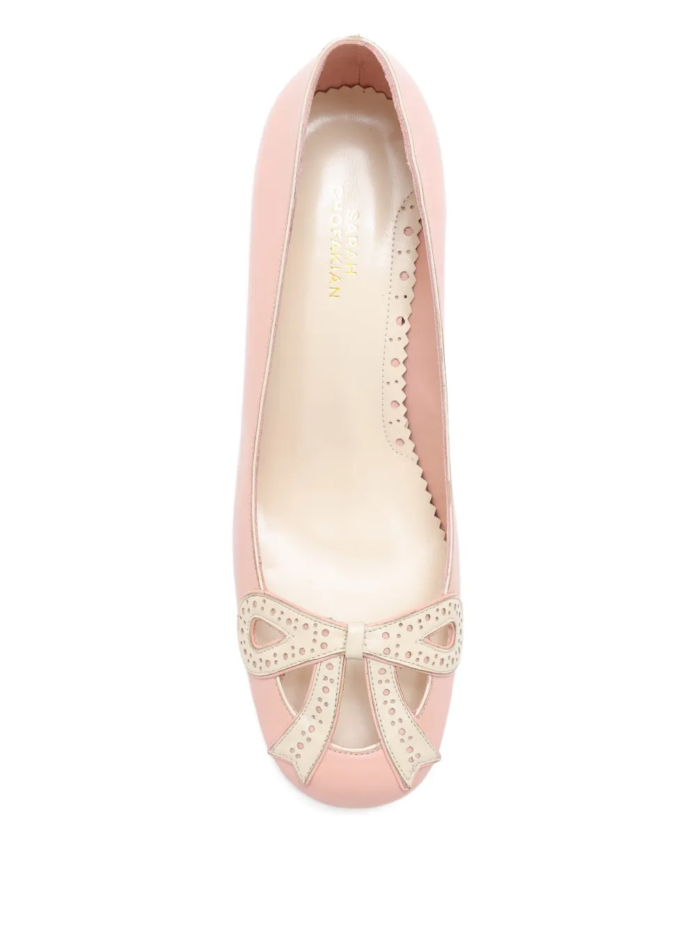 Sarah Chofakian Audrey Bow Pumps In Pink