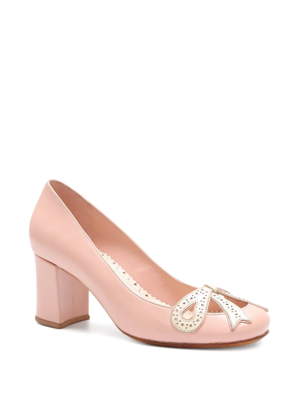 Sarah Chofakian Audrey Bow Pumps In Pink