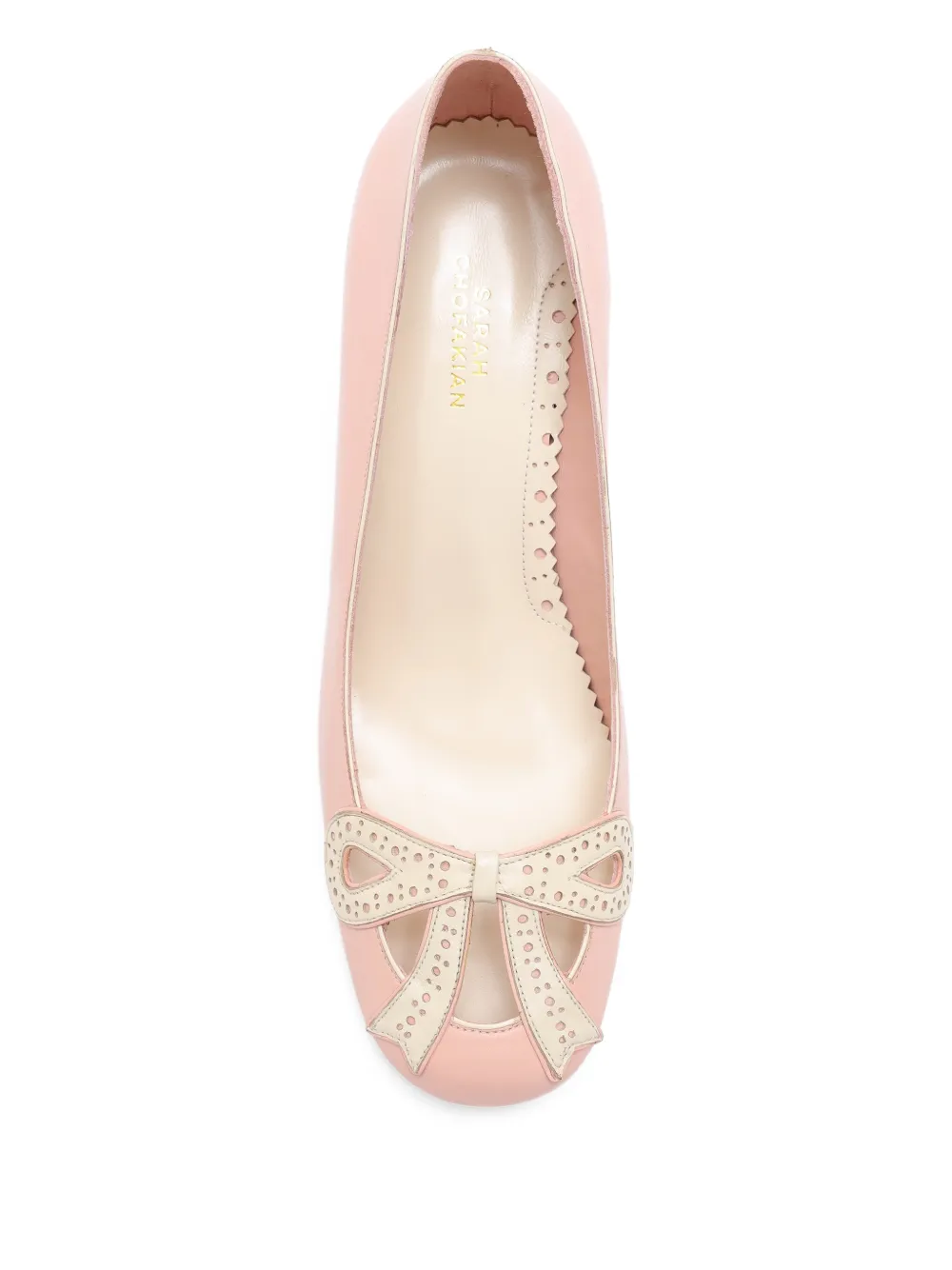 Sarah Chofakian Audrey bow pumps Roze