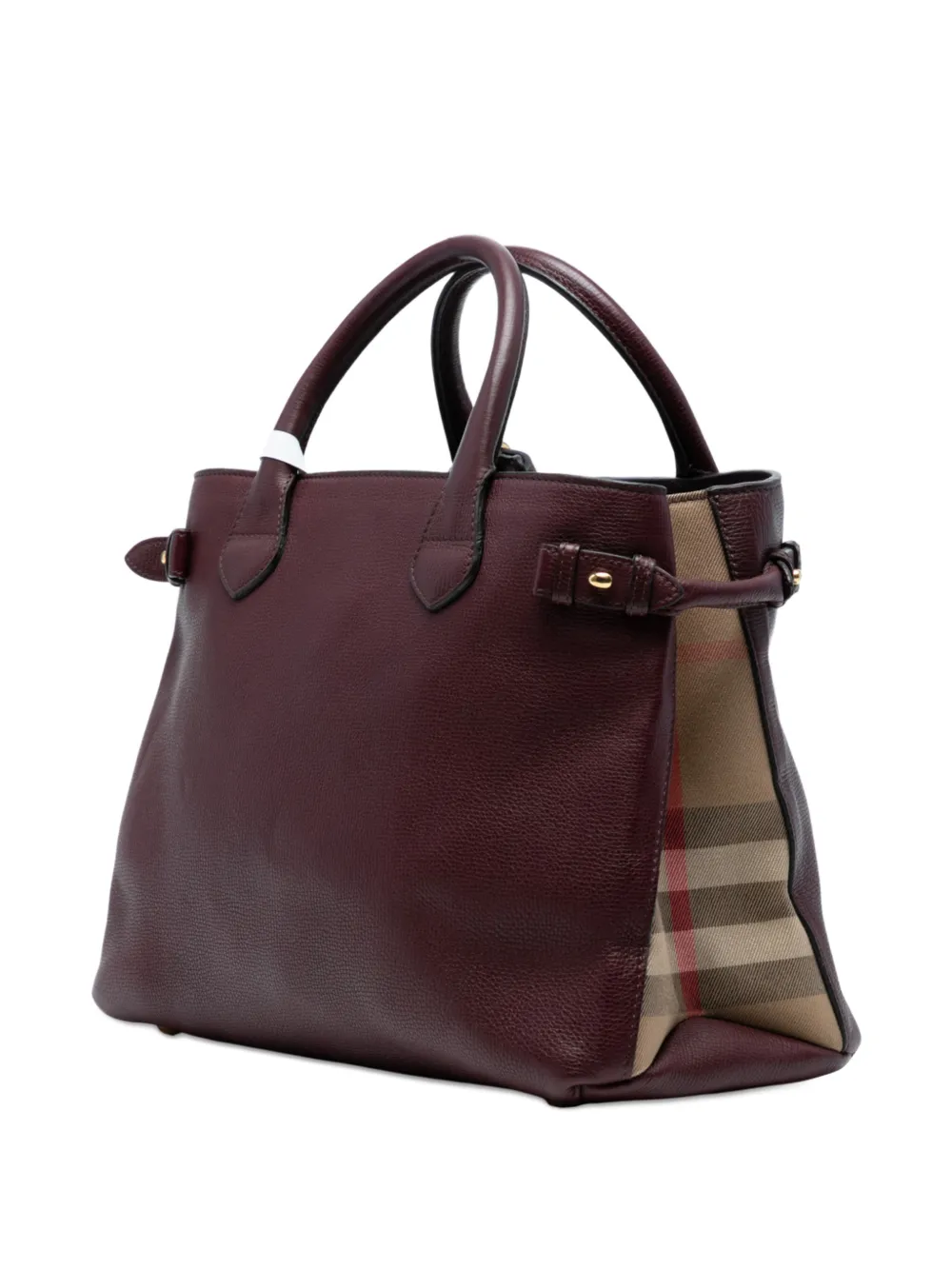 BURBERRY Pre-owned 2000-2017 Medium Leather And House Check Banner Satchel In Red