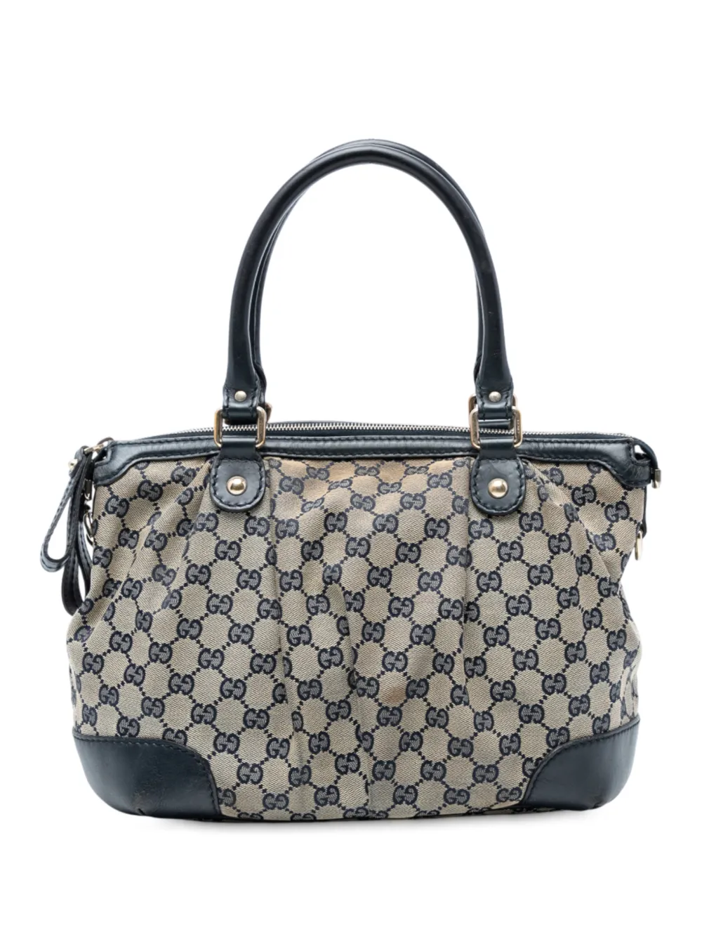 Pre-owned Gucci 2016-2025 Gg Canvas Sukey Satchel In Brown