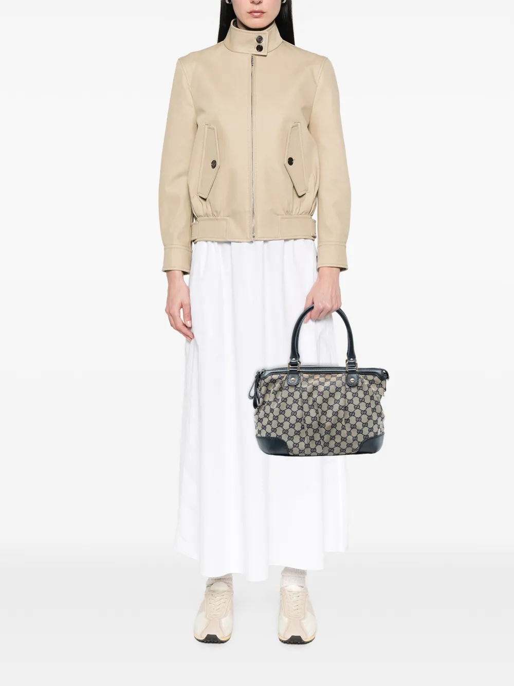 GUCCI Pre-owned 2016-2025 Gg Canvas Sukey Satchel In Brown