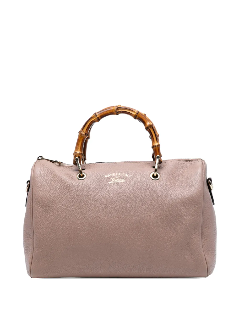 Gucci Pre-Owned 2016-2025 Medium Calfskin Bamboo Shopper Boston Bag satchel - Marrone