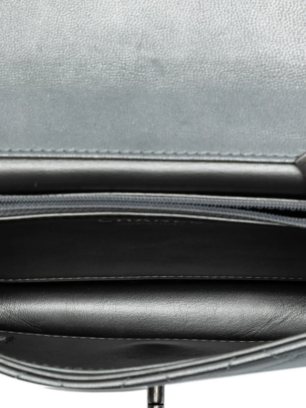 Pre-owned Chanel 2020 Medium Quilted Metallic Goatskin Chic Pearls Flap Crossbody Bag In Silver