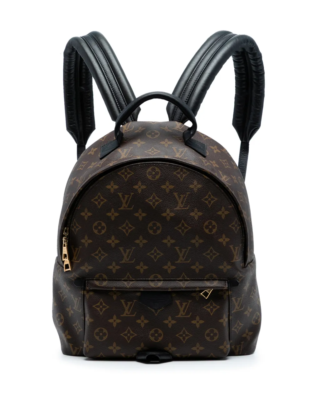 Pre-owned Louis Vuitton 2015 Monogram Palm Springs Mm Backpack In Brown