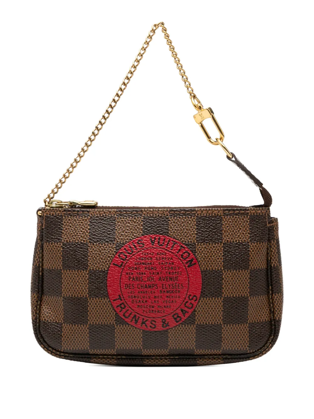 Louis Vuitton Pre-Owned 2008 Damier Ebene Trunks and Bags Mini Pochette Accessoires handbag - Marrone