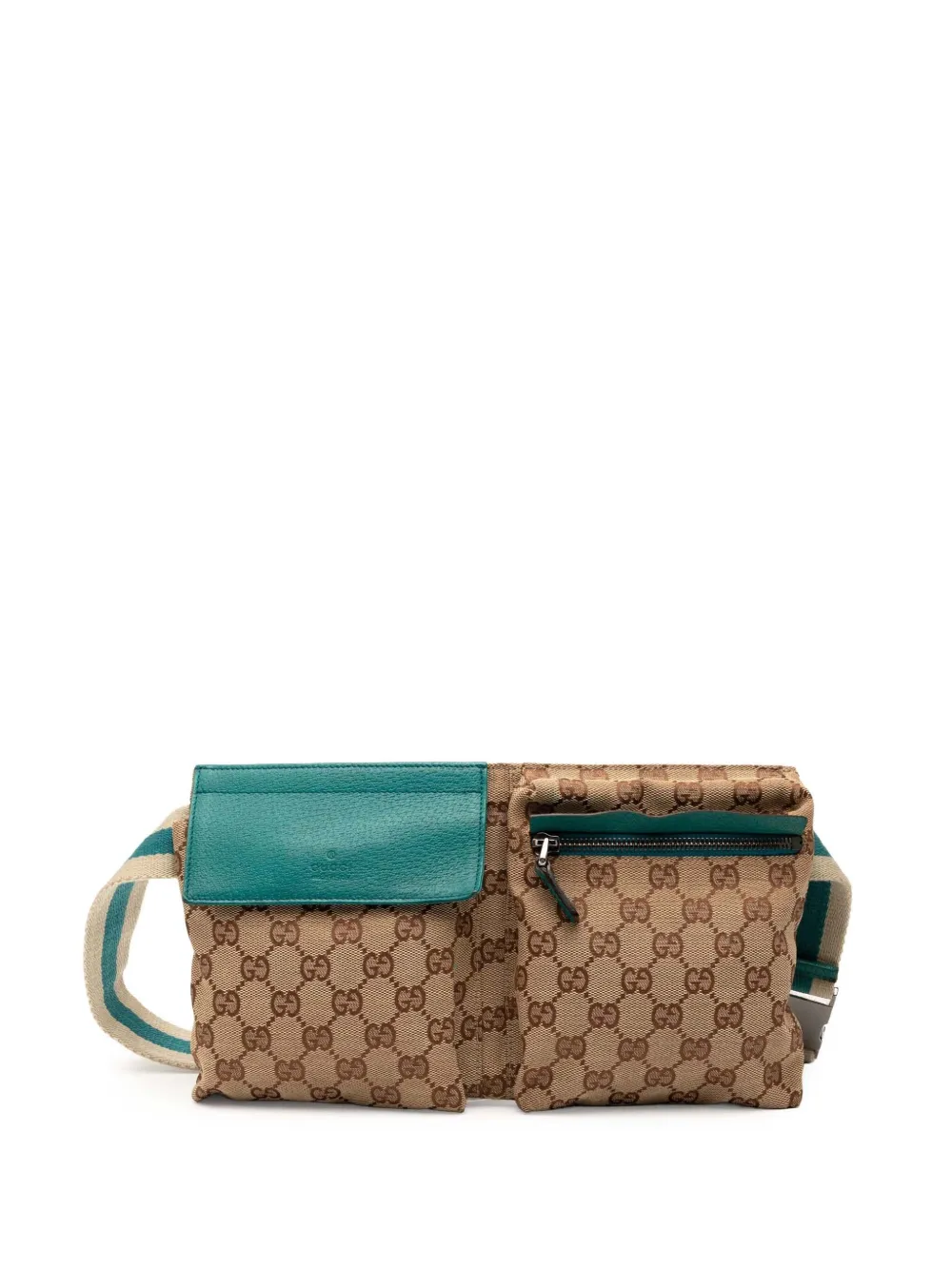 Gucci Pre-Owned 2000-2015 GG Canvas Web Double Pocket belt bag | Blue | Image 1