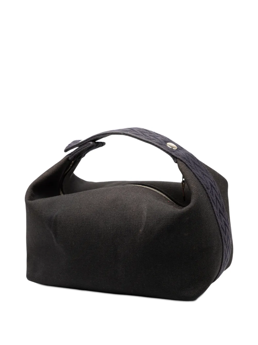 Pre-owned Hermes 2010-2025 Large Canvas H Plume Bride A Brac Case Vanity Bag In Black