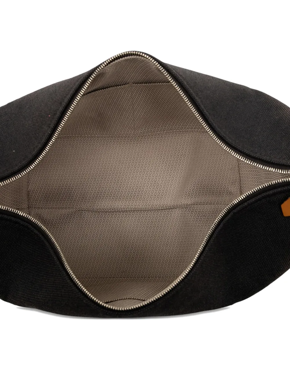 Pre-owned Hermes 2010-2025 Large Canvas H Plume Bride A Brac Case Vanity Bag In Black