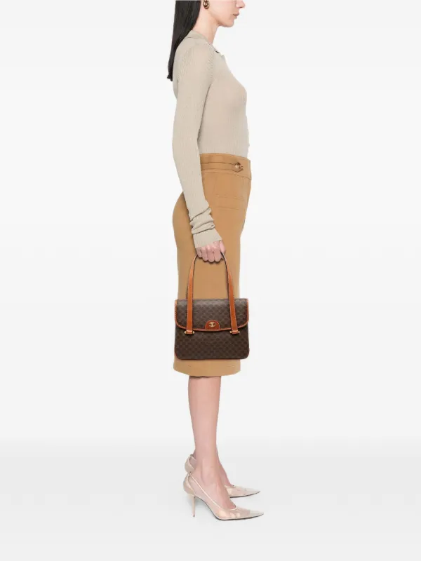 CELINE ブラウン ハンドバッグ Celine Pre-Owned 2007 Macadam Coated Canvas Handbag | Brown | FARFETCH
