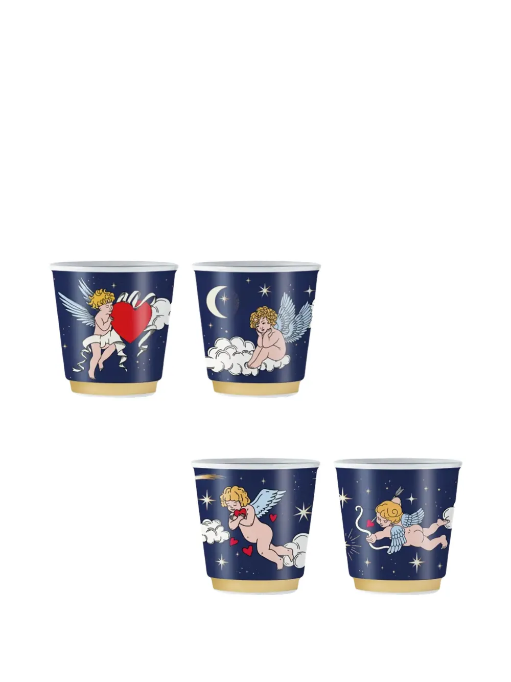 Bialetti angel-print shot glasses (set of four) | Blue | Image 1