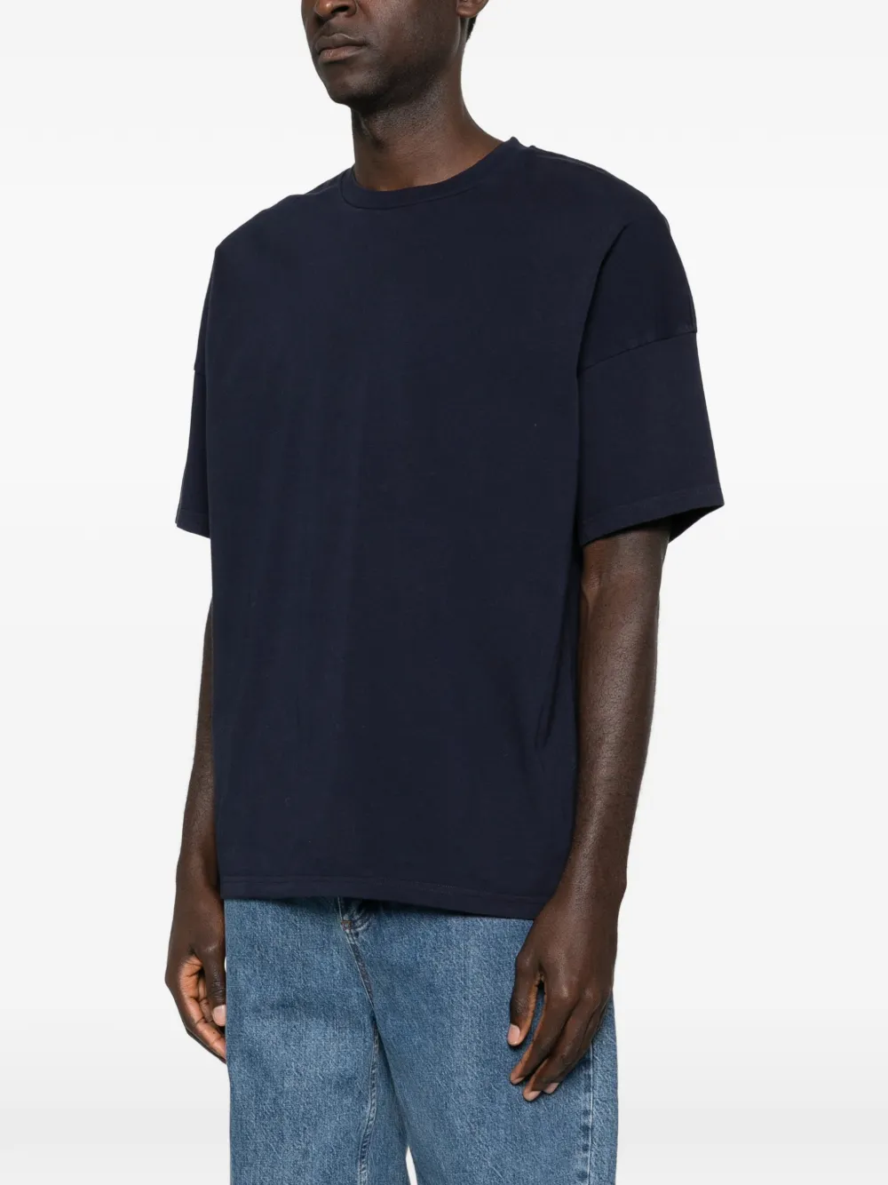 American Vintage T-shirt met verlaagde schouders Blauw