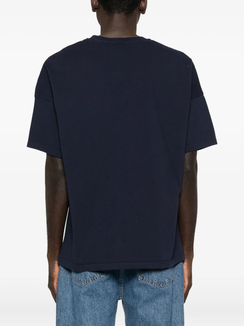 American Vintage T-shirt met verlaagde schouders Blauw