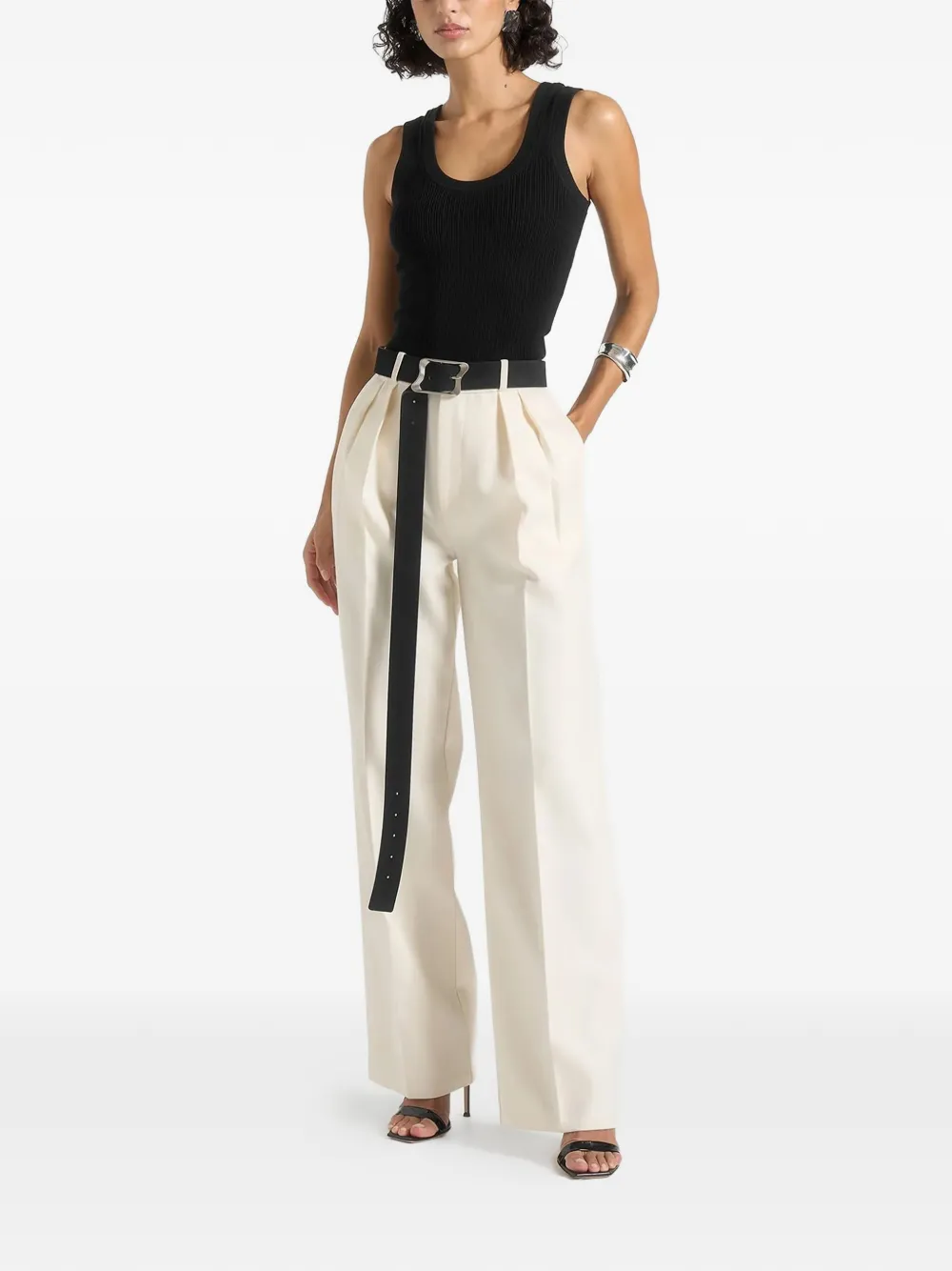 Manière De Voir Liane Ribbed Scoop-neck Tank Top In Multi