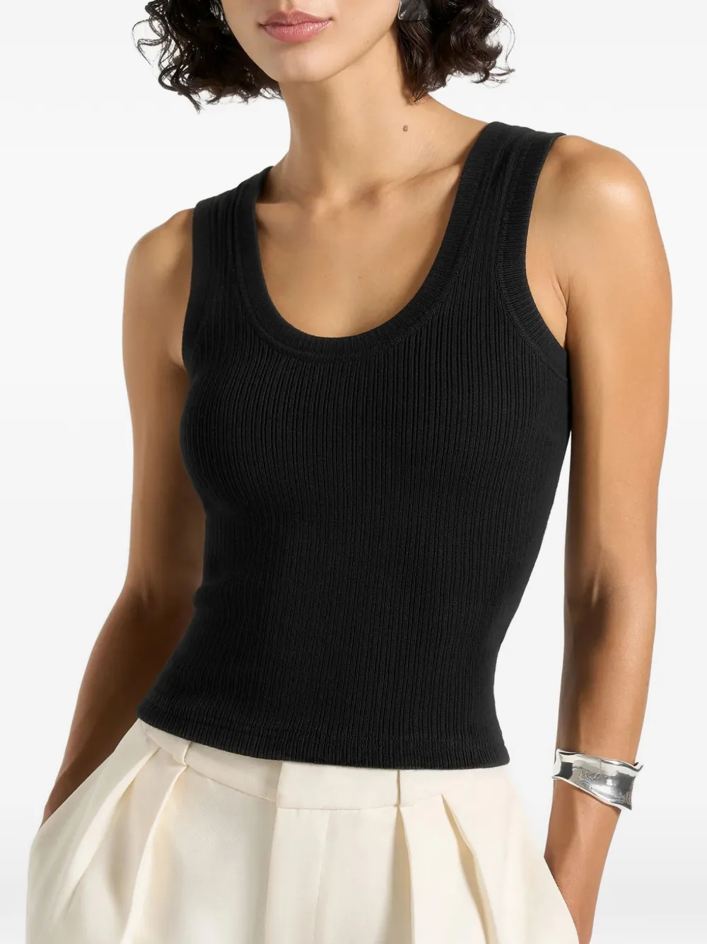 Manière De Voir Liane Ribbed Scoop-neck Tank Top In Multi