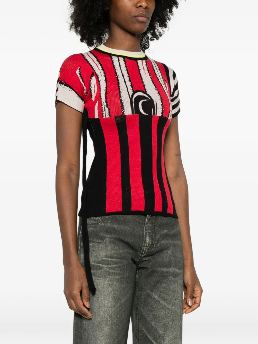  Ottolinger Striped Knit T-shirt - Red 