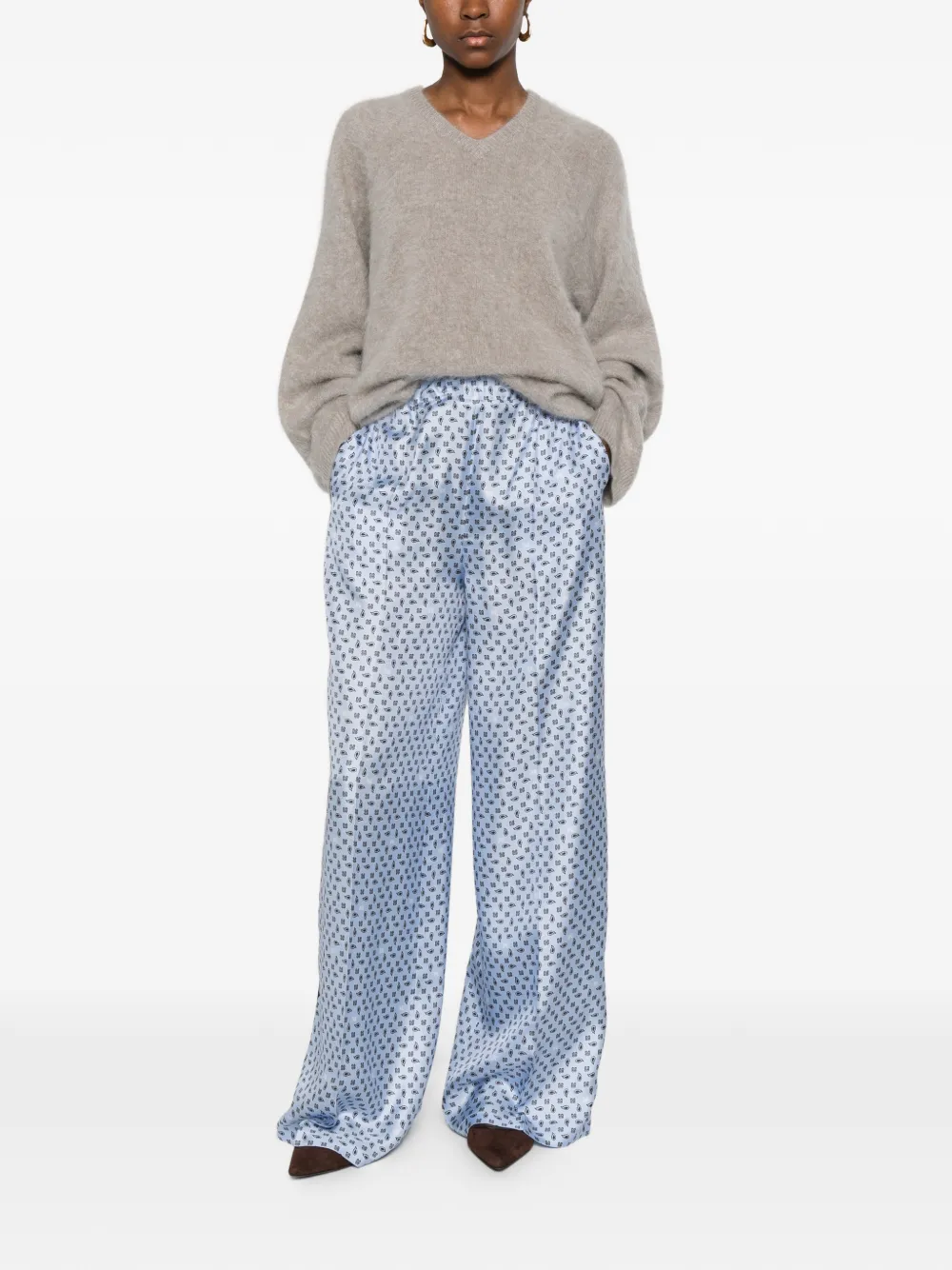 Max Mara x E. Marinella broek met print Blauw