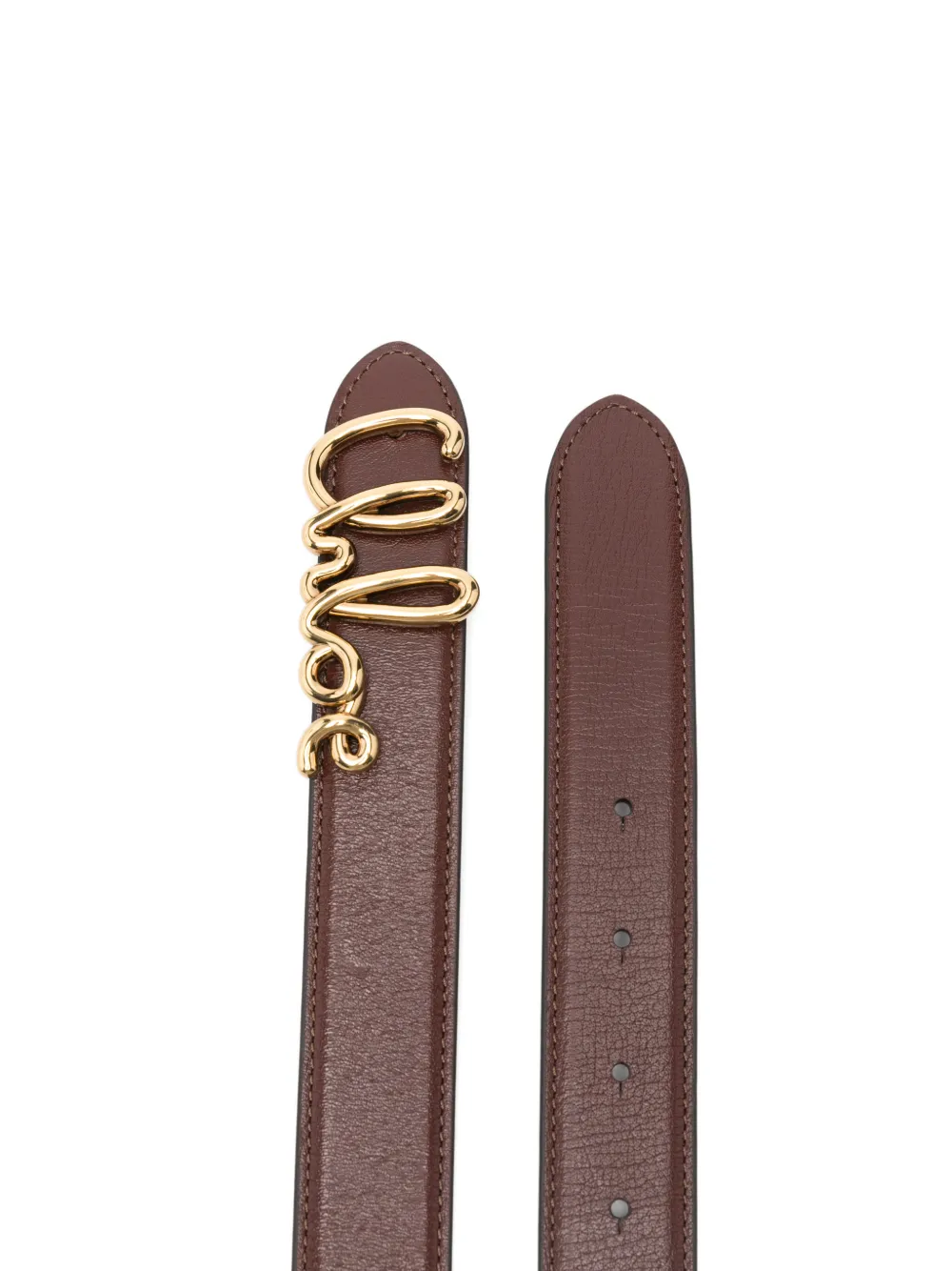 Chloé logo-detail belt - Bruin