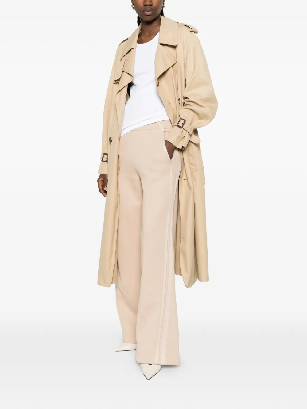 Max Mara Broek met wijde pijpen Beige