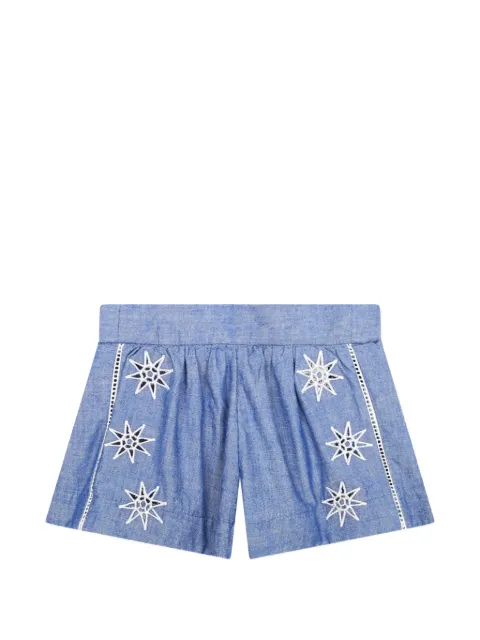Chloé Kids short bordé de dentelle à étoiles brodées