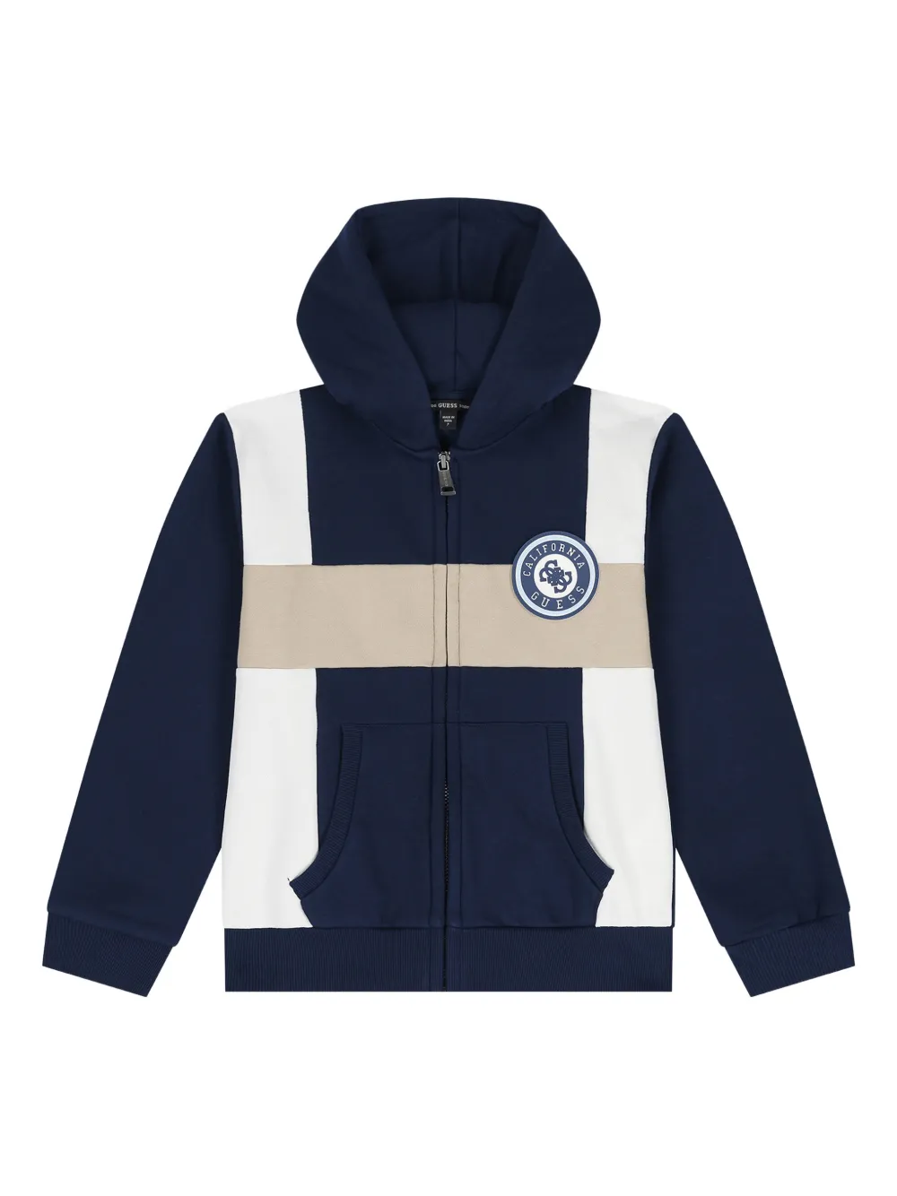 guess kids Hoodie met logopatch en rits Blauw