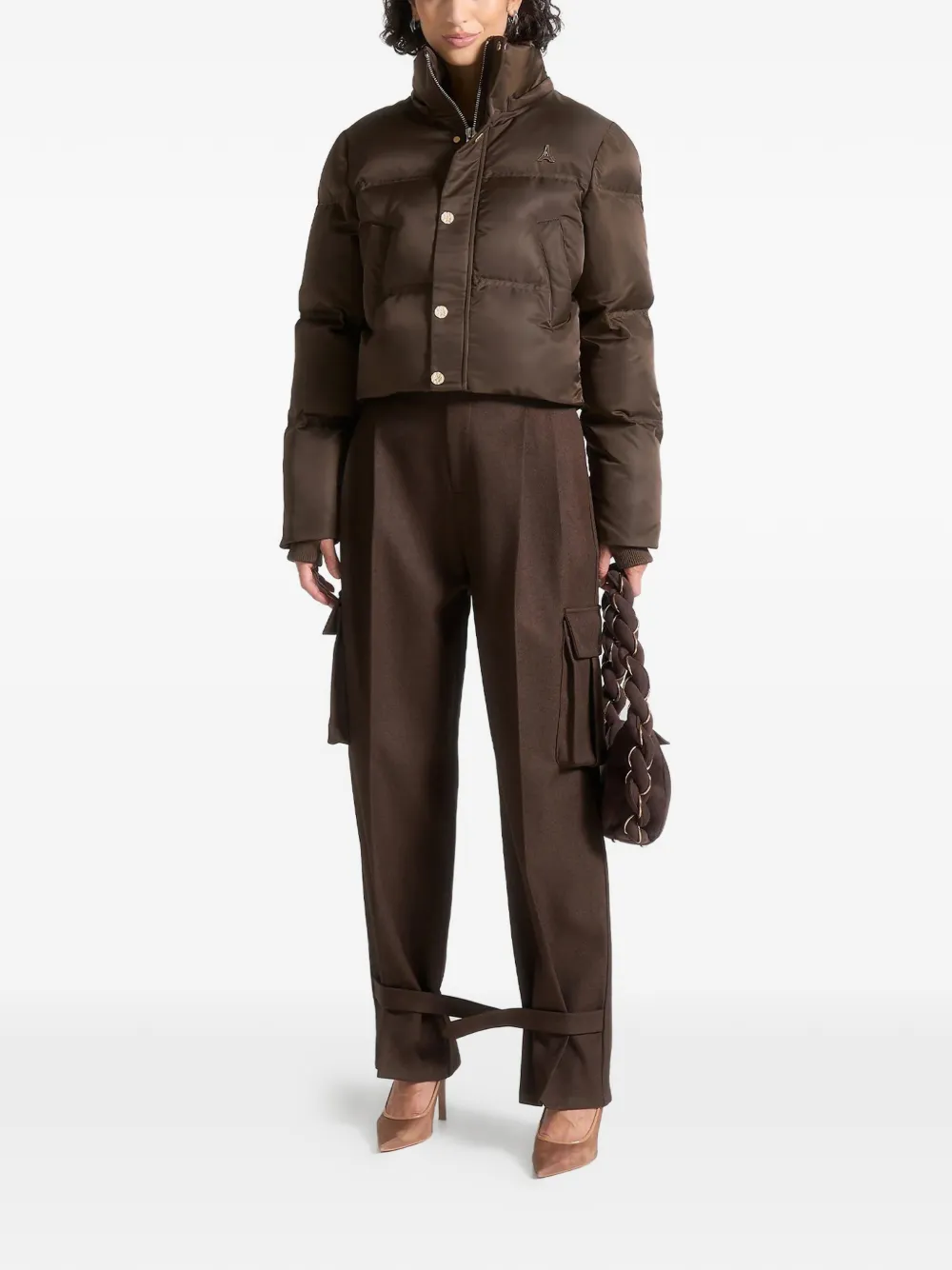 Manière De Voir Maéva Detachable-hood Puffer Jacket In Brown