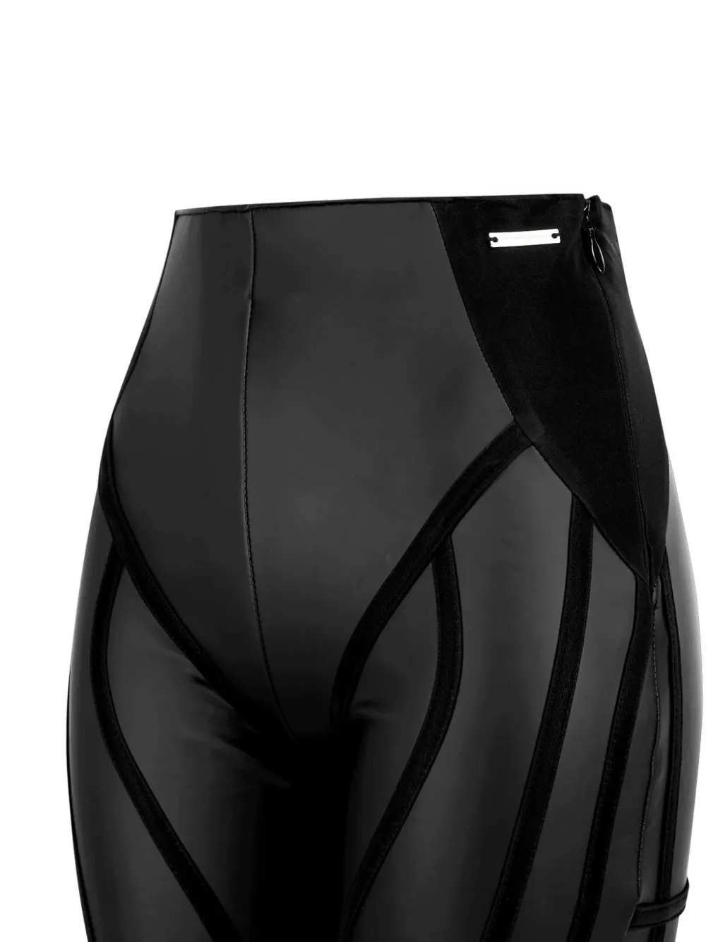 Manière De Voir Contour legging van mat imitatieleer Zwart