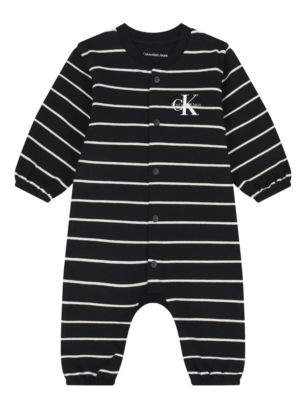 Calvin Klein Kids striped-pattern romper | Black | Image 1