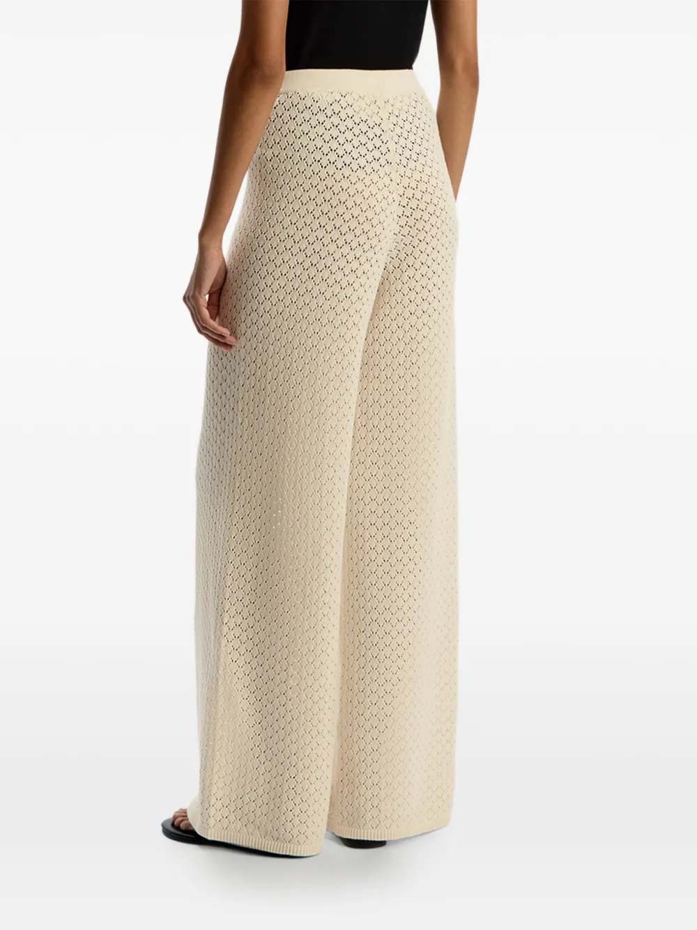 12 STOREEZ Katoenen gebreide broek Beige