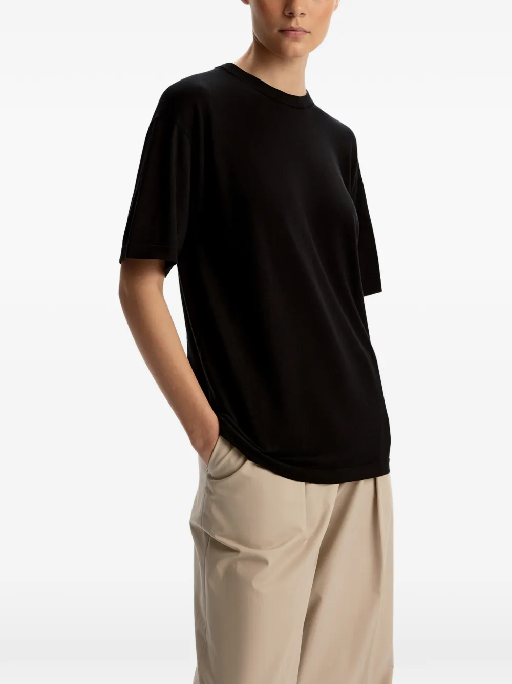 12 STOREEZ T-shirt met ronde hals Zwart