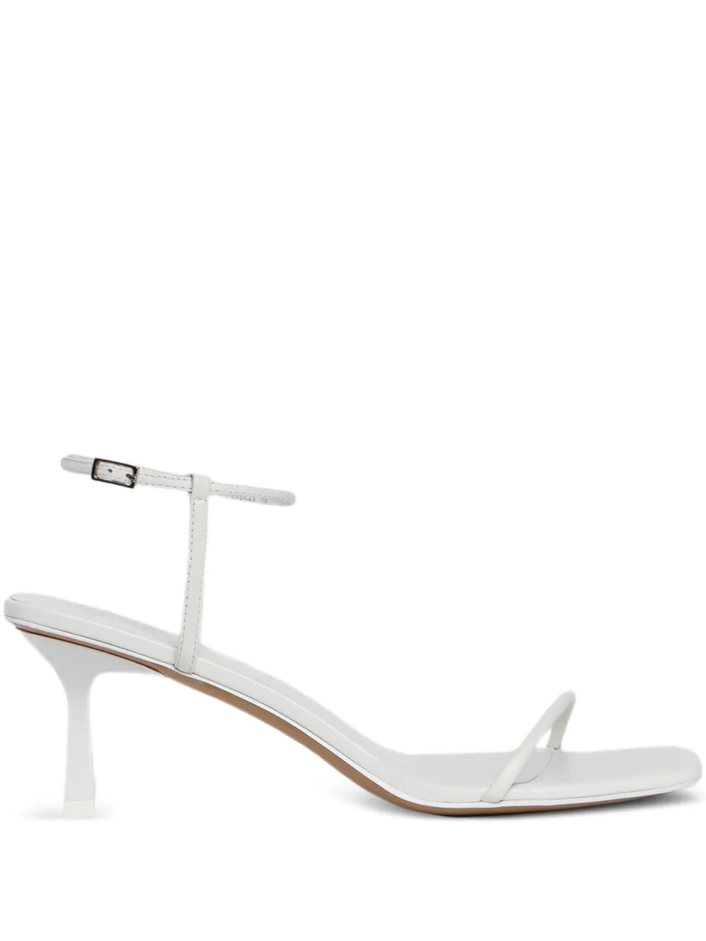 12 STOREEZ Sandali in pelle con cinturino alla caviglia - Bianco
