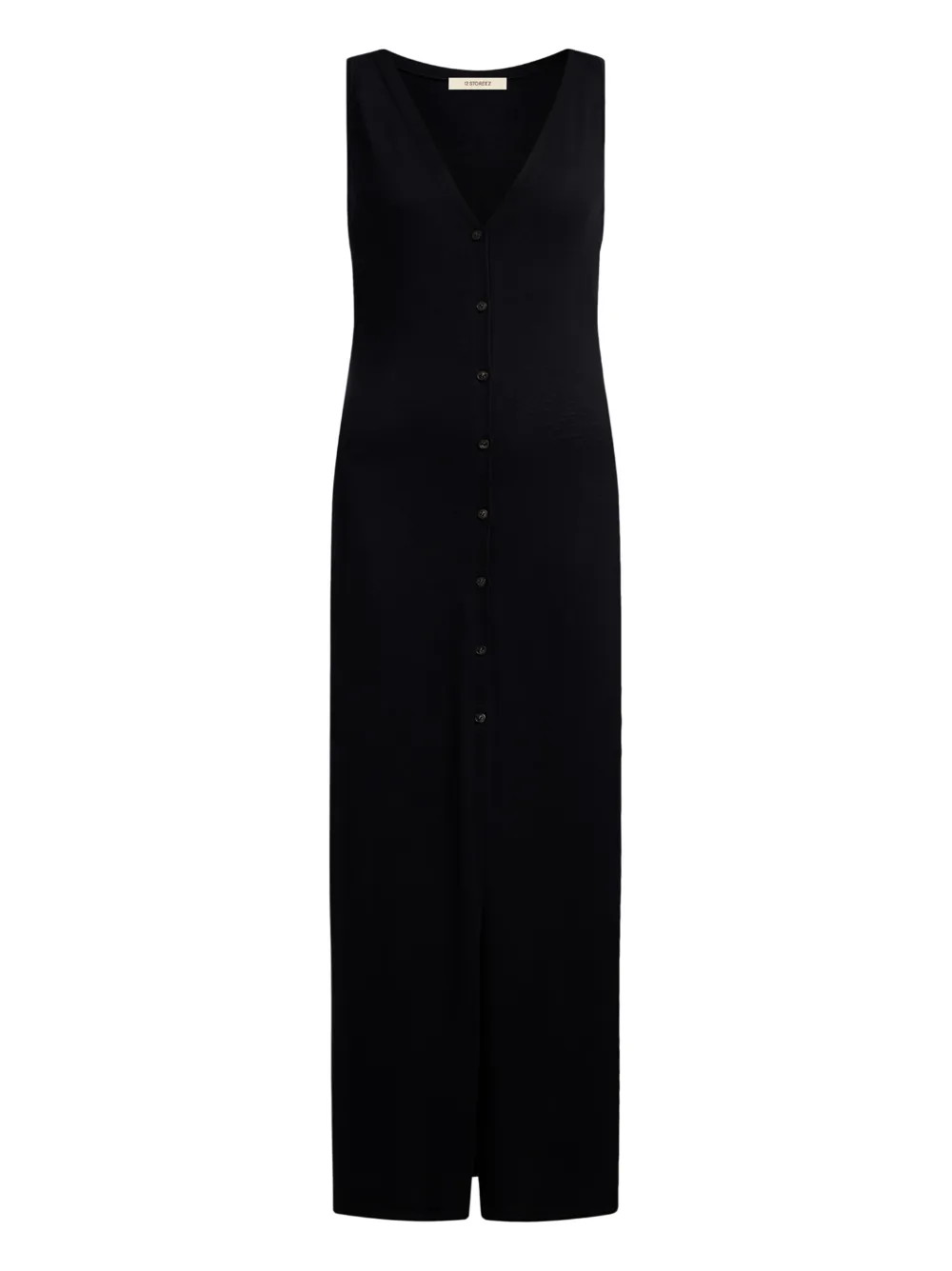 12 Storeez Buttoned Maxi Dress In Black