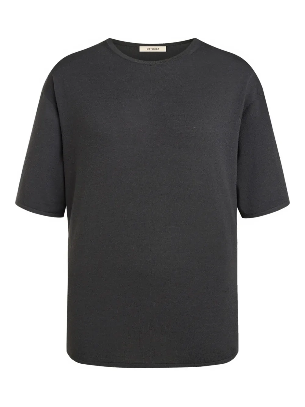 12 Storeez Merino Wool T-shirt In Gray