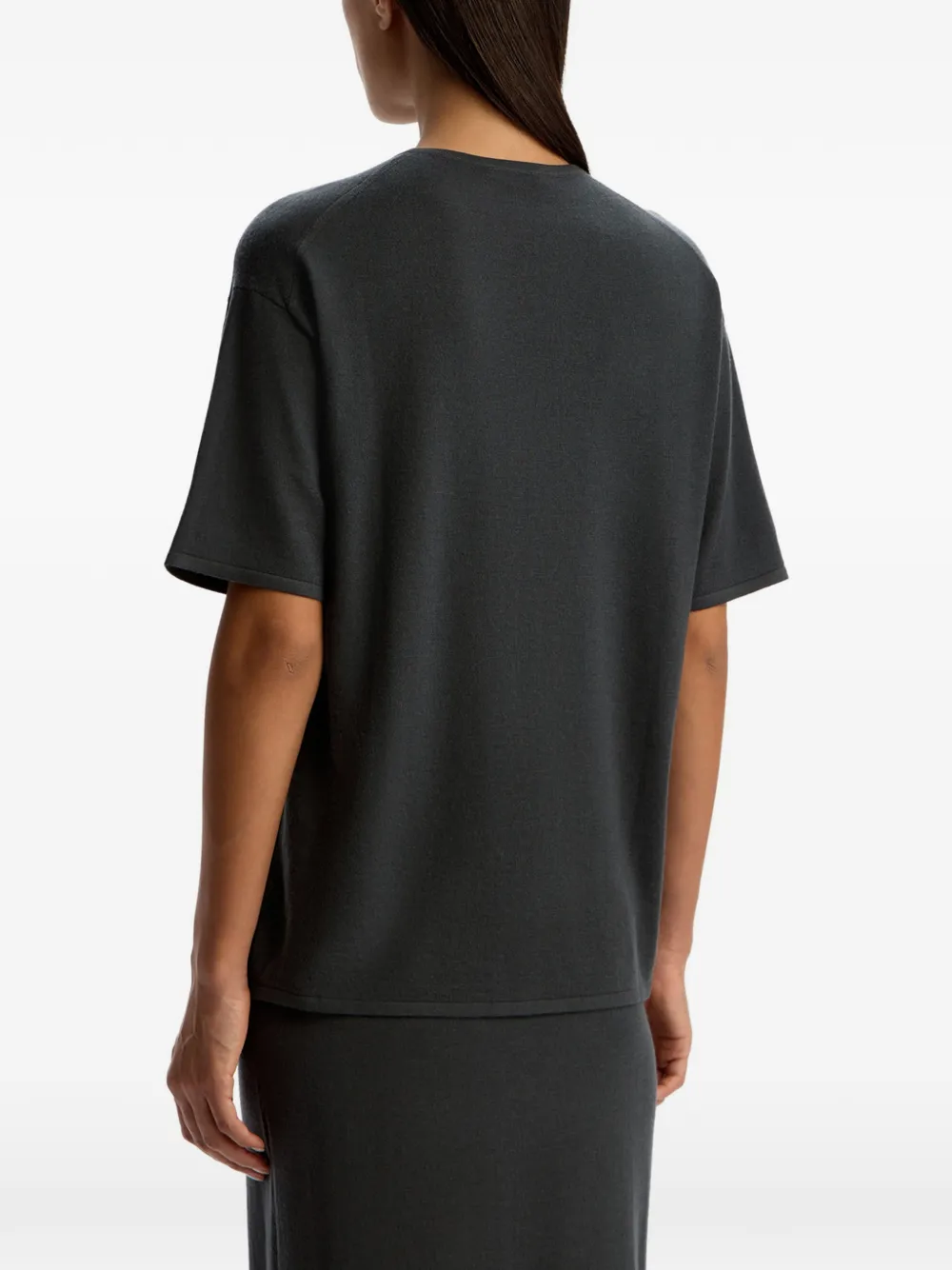 12 Storeez Merino Wool T-shirt In Gray