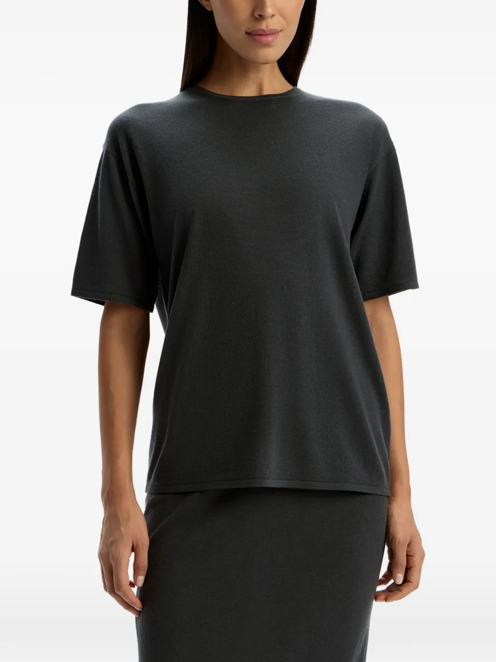 12 Storeez Merino Wool T-shirt In Gray