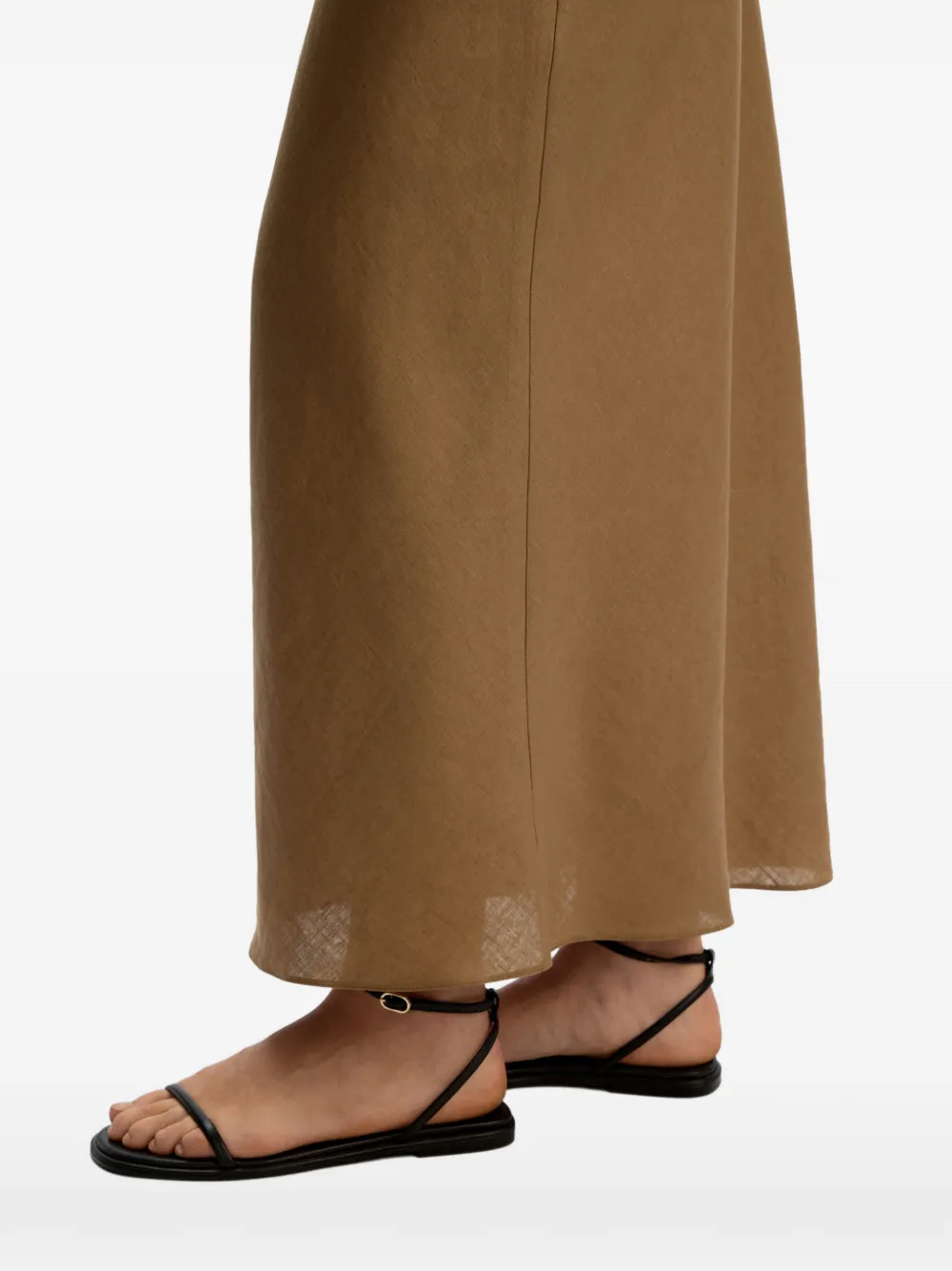 12 STOREEZ Linnen maxi-rok Bruin