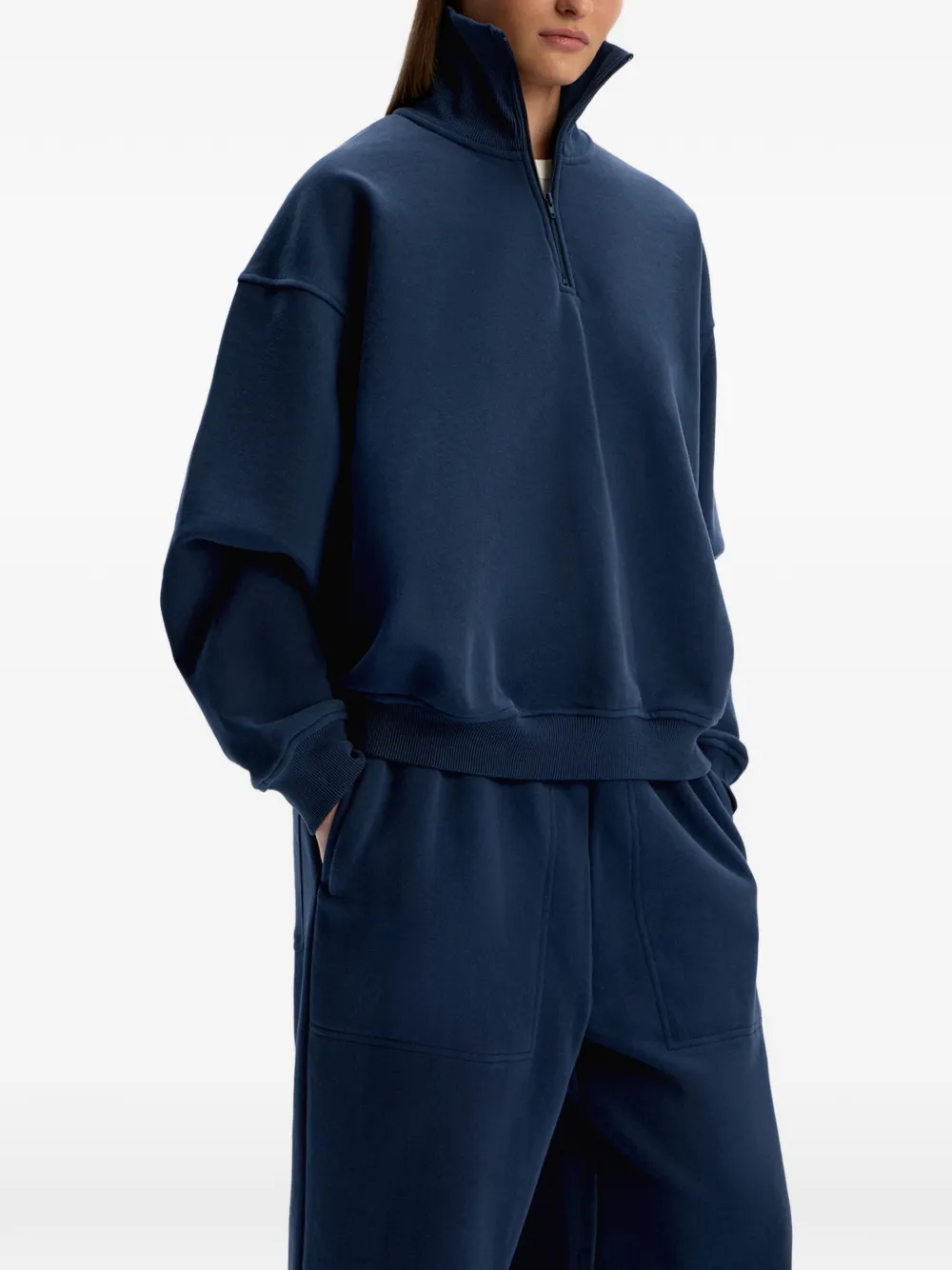 12 STOREEZ Sweater met halve rits Blauw