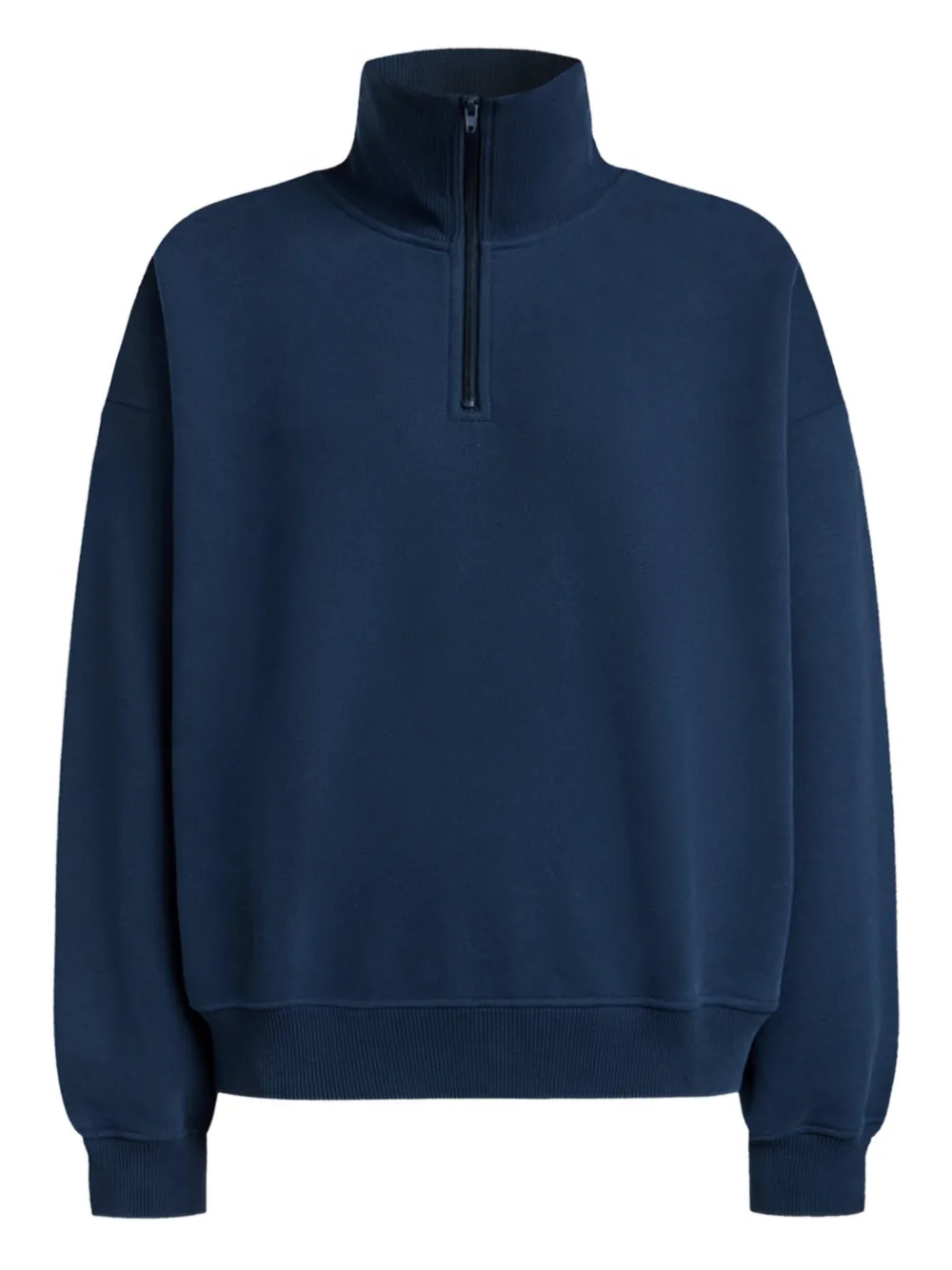 12 Storeez Half-zip Terry Sweatshirt In Blue