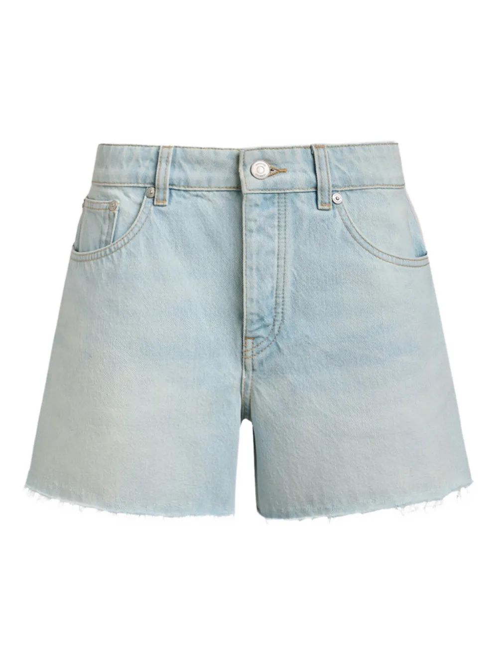 12 STOREEZ Shorts denim con frange - Blu