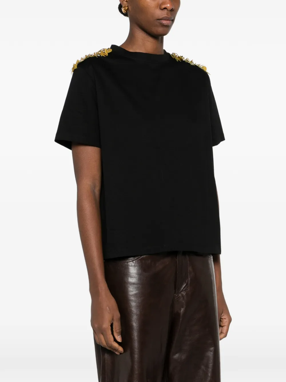  Parlor Sequin-appliqué T-shirt - Black 