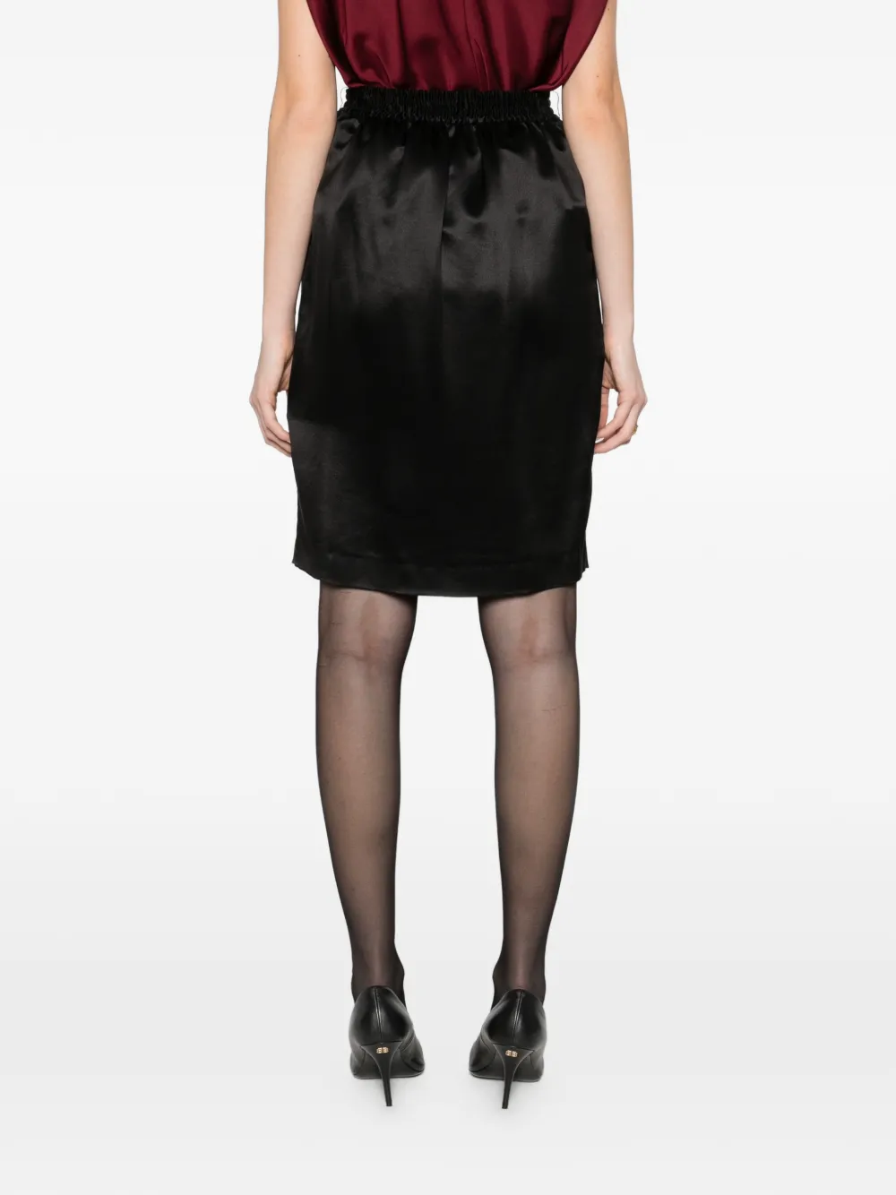 Saint Laurent Mini-rok met knopen Zwart