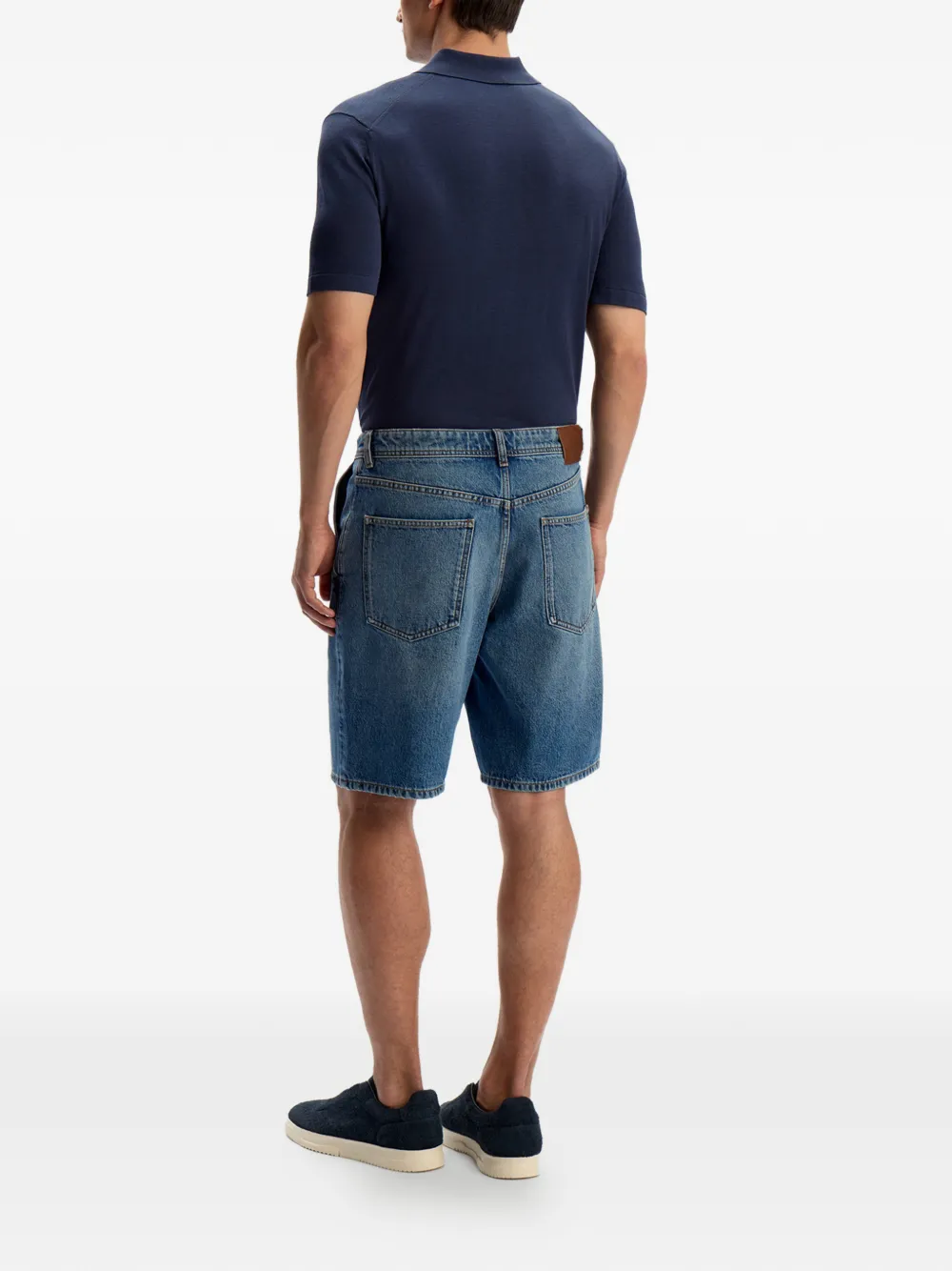 12 STOREEZ Denim shorts met knopen Blauw