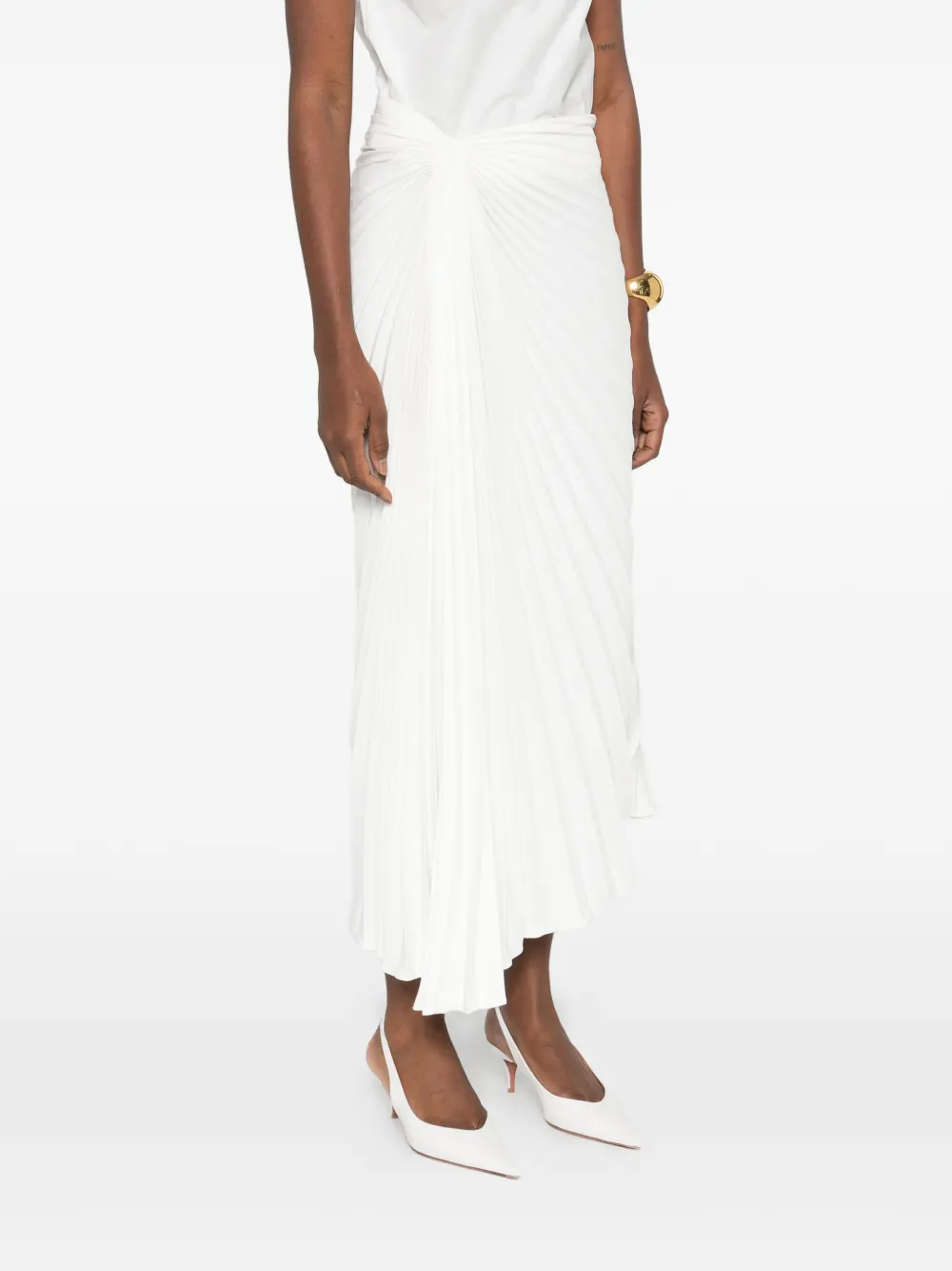 Parlor Pleated Midi Skirt - White 