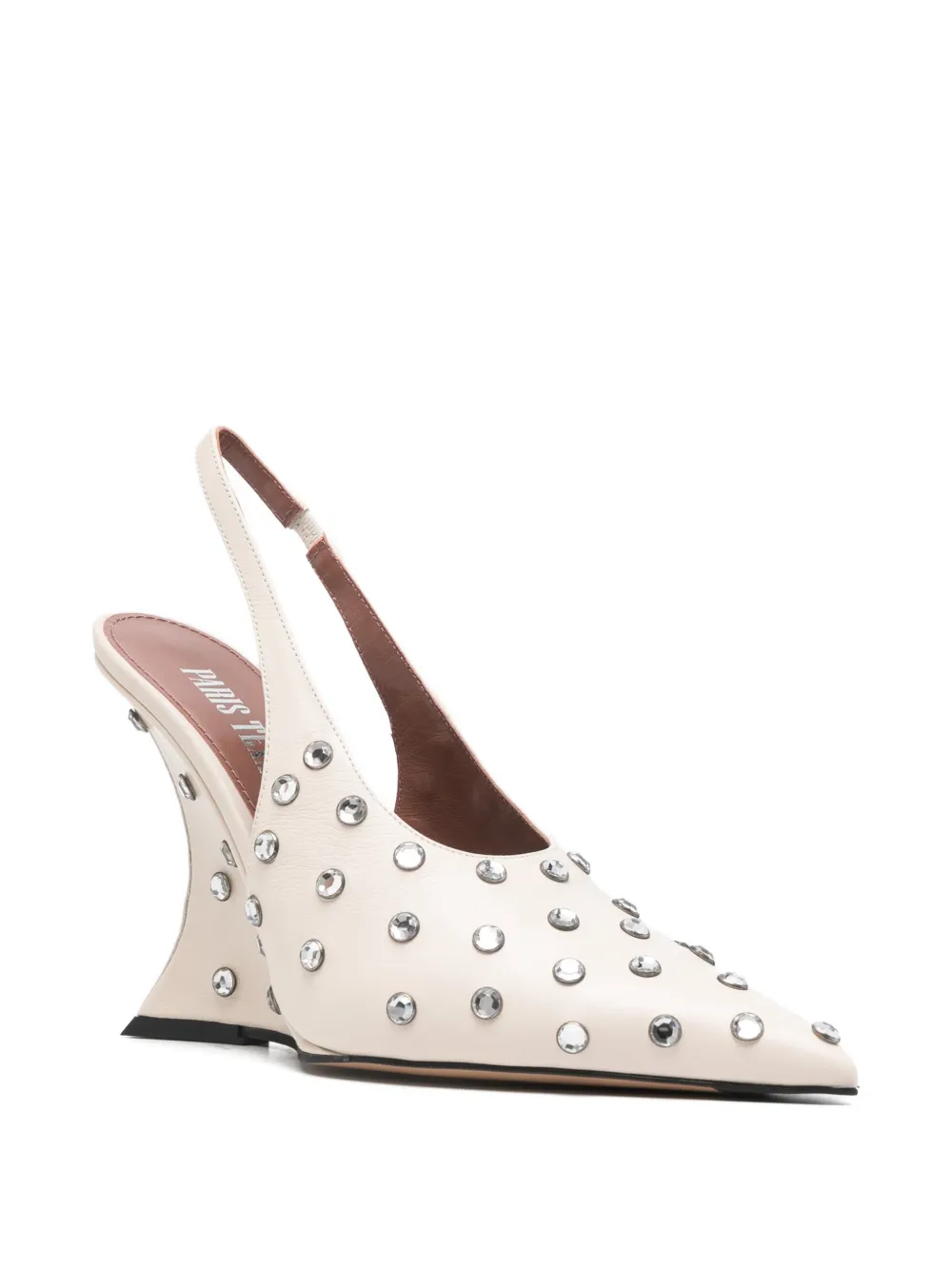 Paris Texas Nina crystal slingback Beige