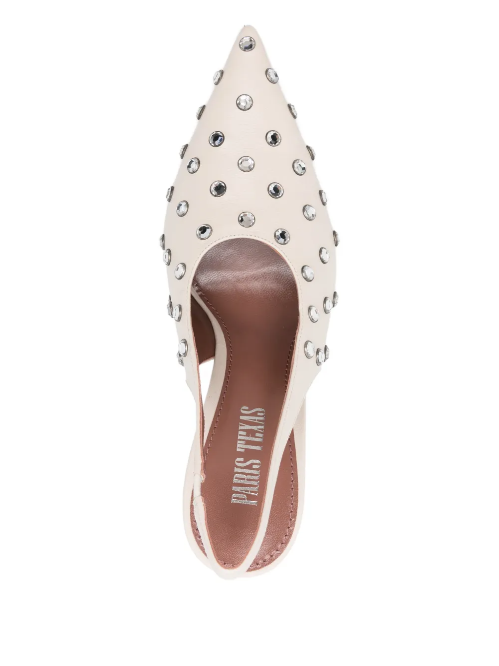 Paris Texas Nina crystal slingback Beige