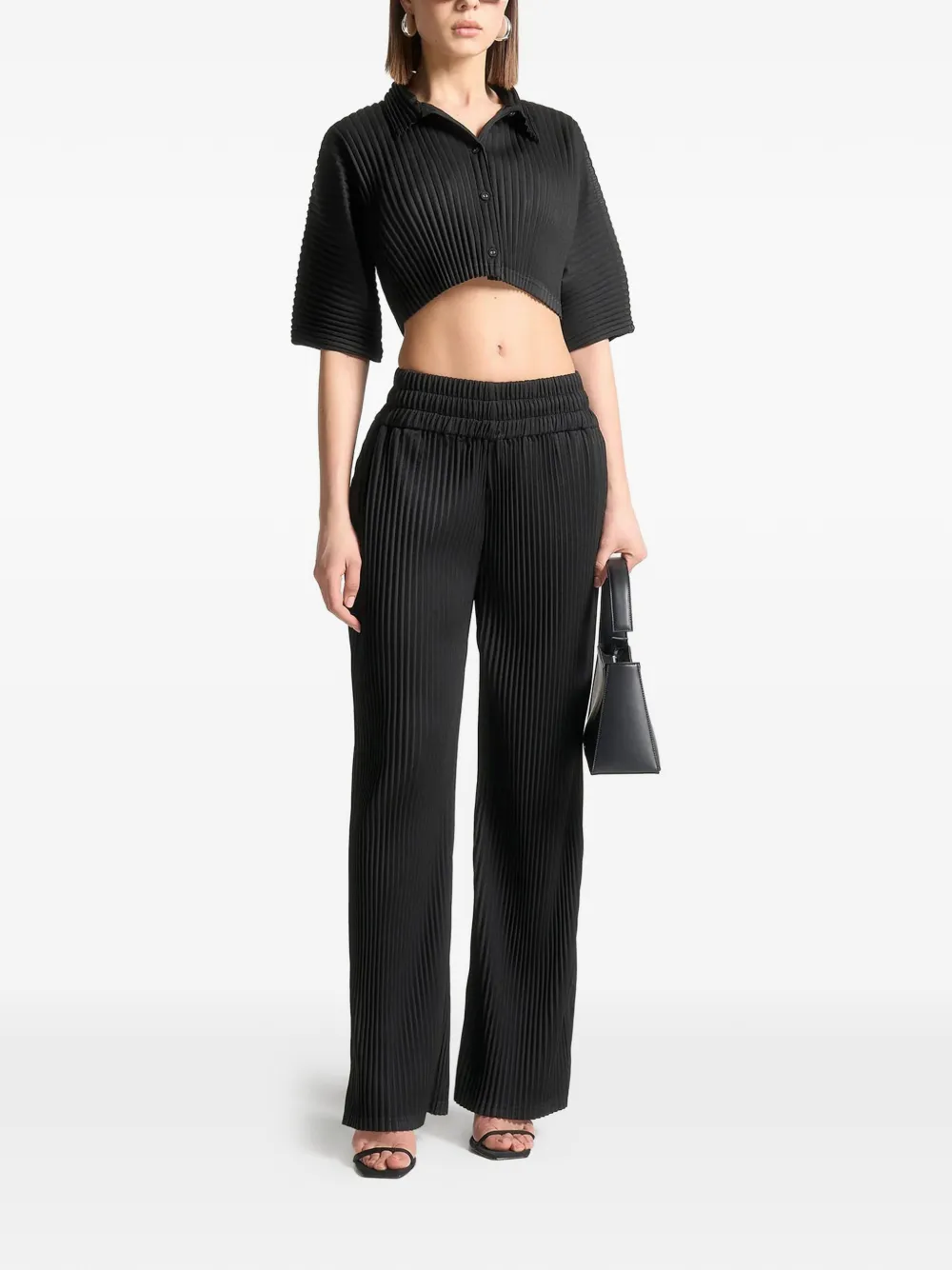 Manière De Voir Mona pleated shirt - Zwart