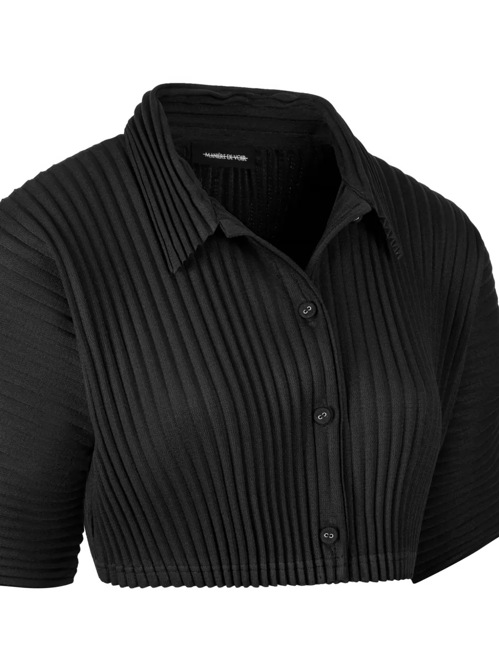 Manière De Voir Mona Pleated Shirt In Black
