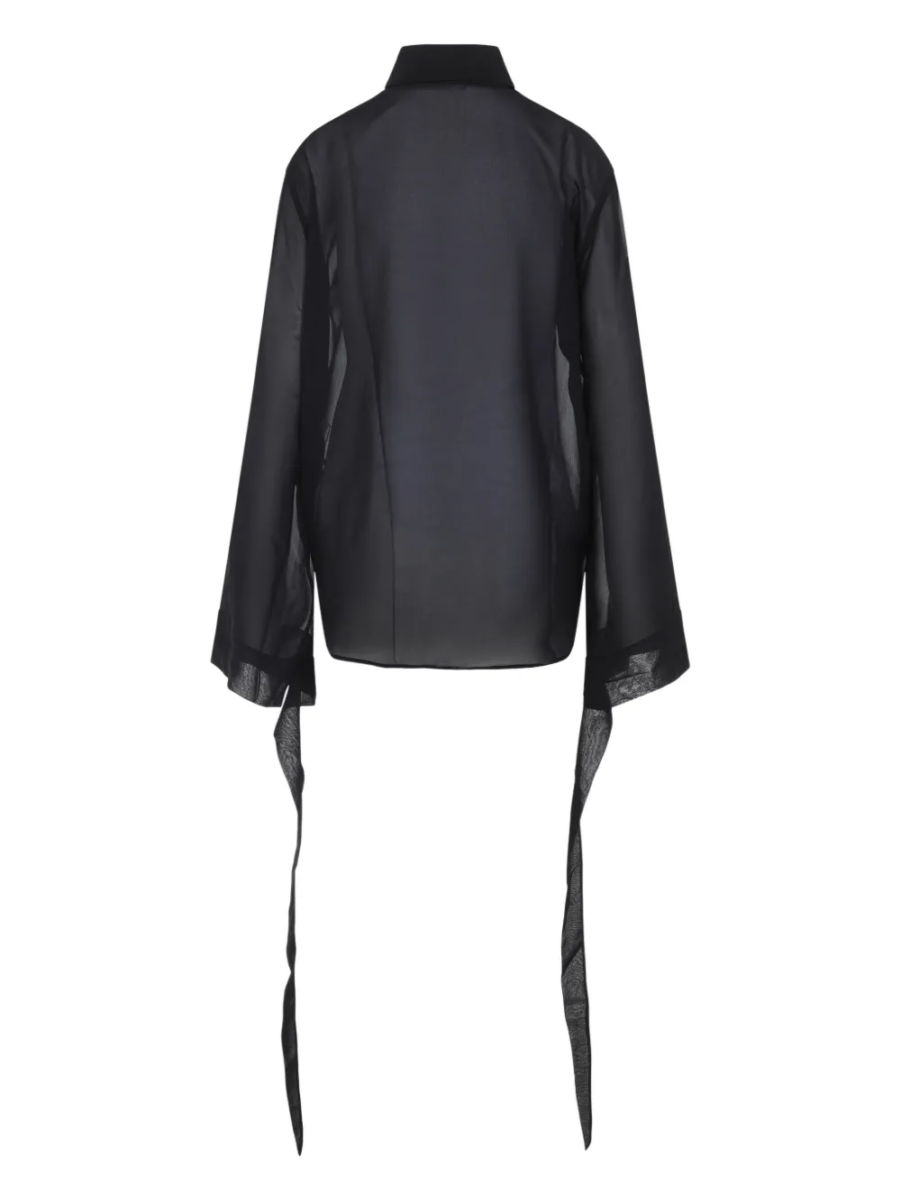 The Frankie Shop tie-sleeve top - Zwart